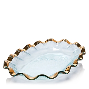 Annieglass Ruffle Large Shallow Oval Bowl