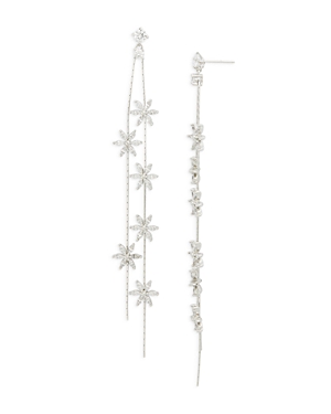 Shashi Floral Double Strand Drop Earrings In White