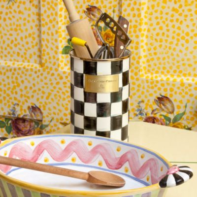 Courtly Check Enamel Utensil Holder