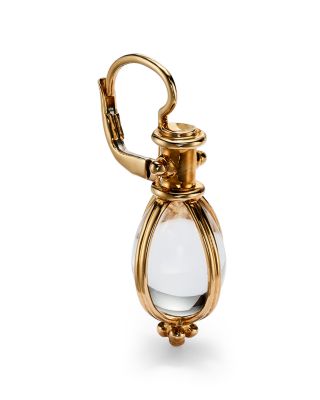 Temple St. Clair 18K Yellow Gold Oval Crystal Amulet Earrings