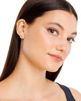 Diamond Circle Stud Earrings in 14K White Gold, .20 tcw&nbsp; 