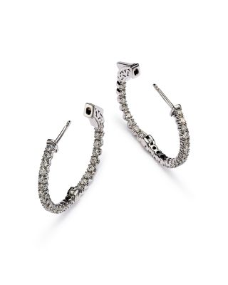 Diamond Inside Out Hoop Earrings in 14K White Gold, 1.0 tcw&nbsp;- Exclusive