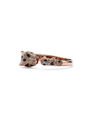 Diamond and Tsavorite Panther Ring in 14K Rose Gold&nbsp;- Exclusive