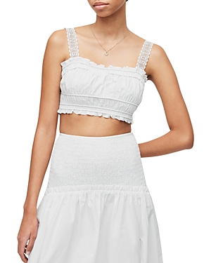 ALLSAINTS ALEX SMOCKED CROPPED TOP