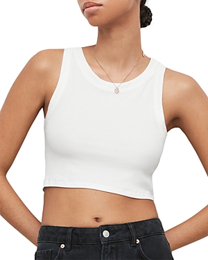 Shop Allsaints Rina Cropped Tank Top In Optic White