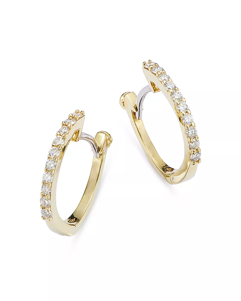 Roberto Coin 18K Yellow Gold Baby Diamond Huggie Hoop Earrings