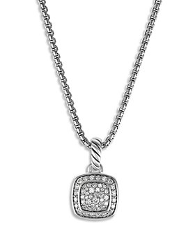 David Yurman - Sterling Silver Petite Albion® Diamond Pavé Pendant Necklace, 16-17"