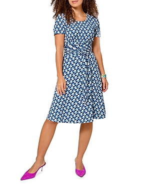 Leota Brittany Ruched Belted Dress