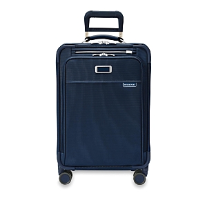 Shop Briggs & Riley Baseline Essential Carry On Spinner Suitcase In Navy