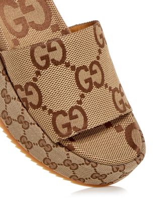 GUCCI★FLATS Women's Slide Sandals Gucci Palma GG Rubber Flat Slide Sandals | Neiman Marcus