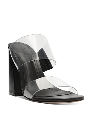 Schutz Victorie Dual-band Slide Sandals In Black