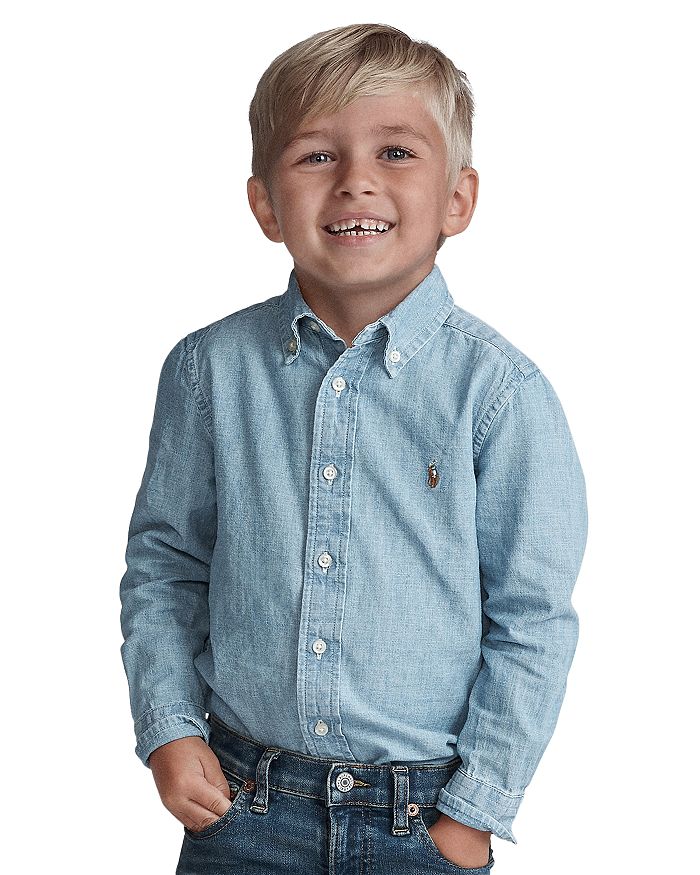 Ralph Lauren Boys' Chambray Button-Down Shirt - Little Kid, Big Kid