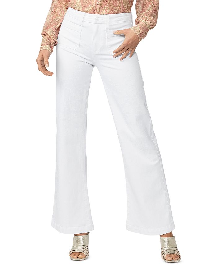 PAIGE Leenah Wide Leg Trouser Jeans in Crisp White | Bloomingdale's