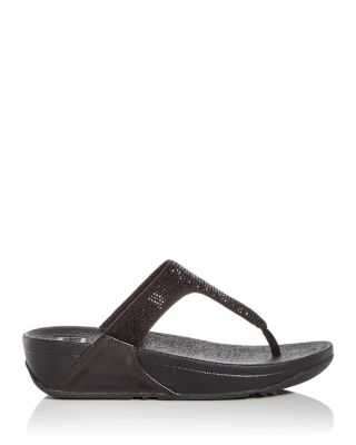 FitFlop Women's Lulu Embellished Wedge Thong Sandals