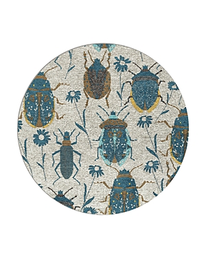 Hilary Farr Critter Comforts Hcc03 Round Area Rug, 5' X 5' In Blue