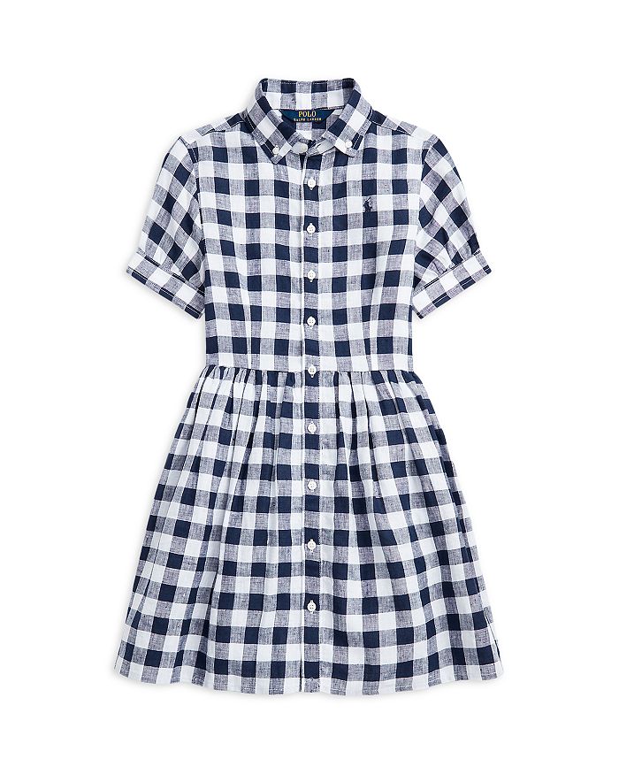 Ralph Lauren Girls' Linen Shirt Dress - Big Kid | Bloomingdale's