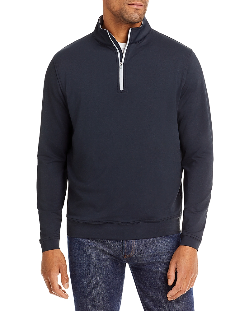 Peter Millar Crown Sport Perth Loop Quarter Zip Performance Pullover In Black