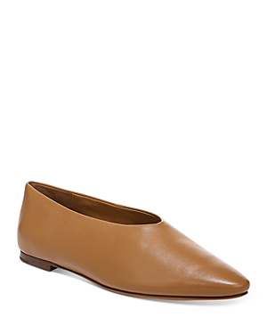 Vince Lex Leather Pointed-toe Flats In Tan