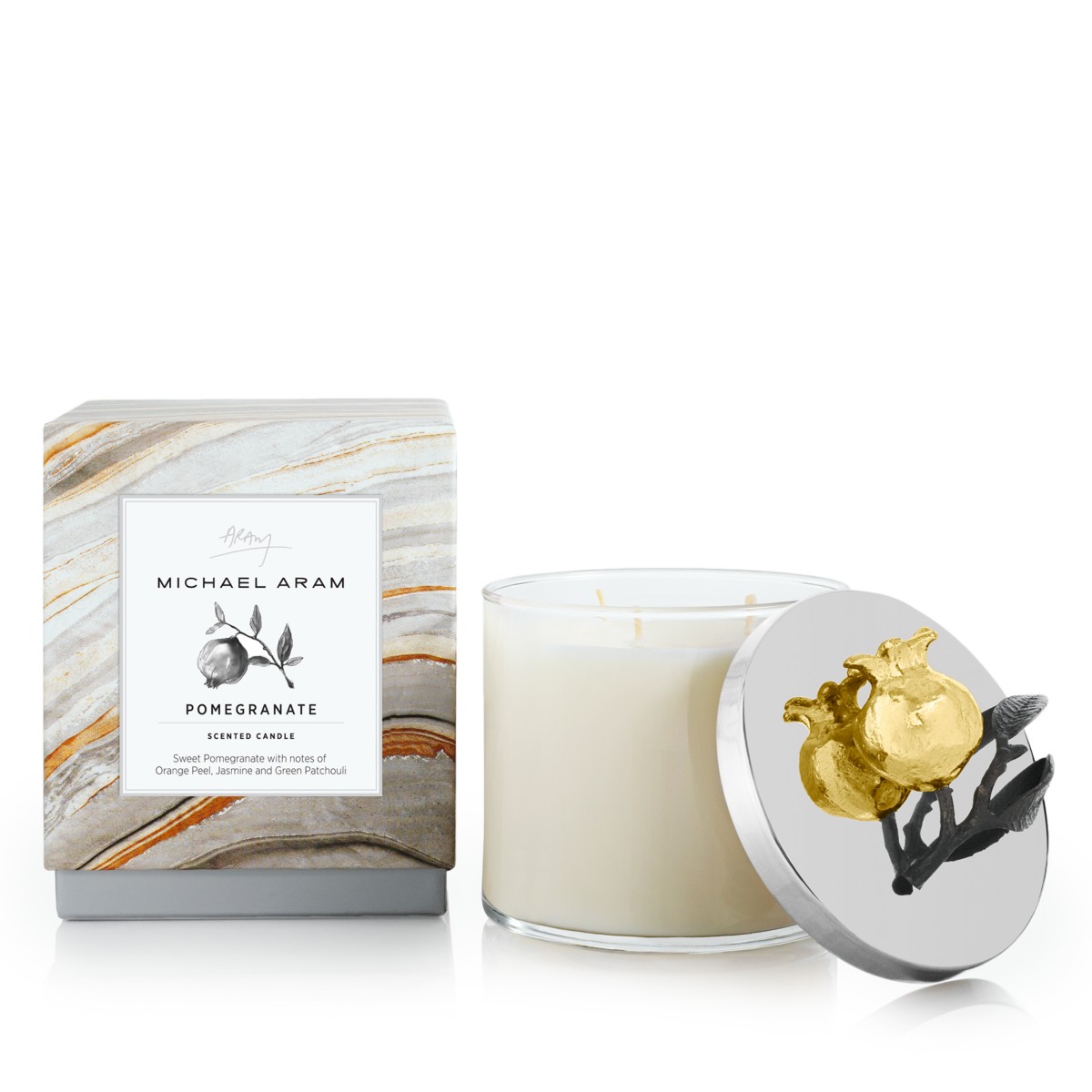 Michael Aram Pomegranate Candle in Silver/Gold