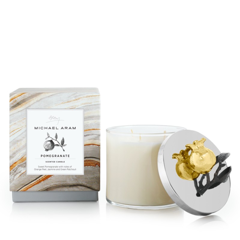 Michael Aram Pomegranate Candle in Silver/Gold