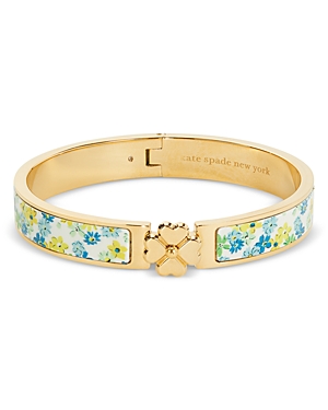 Kate Spade New York Heritage Spade Flower Hinged Bangle In Blue/gold