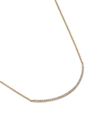 Diamond Curved Bar Necklace in 14K Yellow Gold, 0.50 tcw 