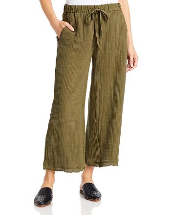 Eileen Fisher Petites - Textured Wide Leg Cropped Pants