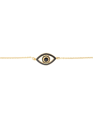 Netali Nissim Mini Eye Link Bracelet In Black/gold