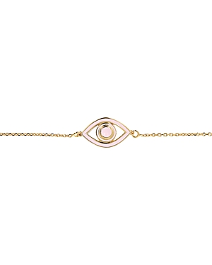 Netali Nissim Mini Eye Link Bracelet In Light Pink/gold