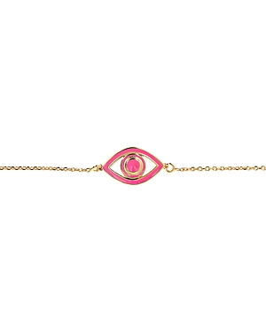 Netali Nissim Mini Eye Link Bracelet In Neon Pink/gold