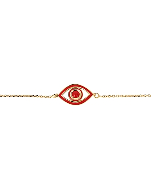 Netali Nissim Mini Eye Link Bracelet In Red/gold