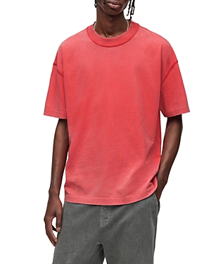 Allsaints Isac Oversized Fit Short Sleeve Crew Tee In Sundown Red