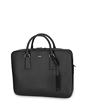 Sandro Downtown Large Saffiano Leather Briefcase In Black
