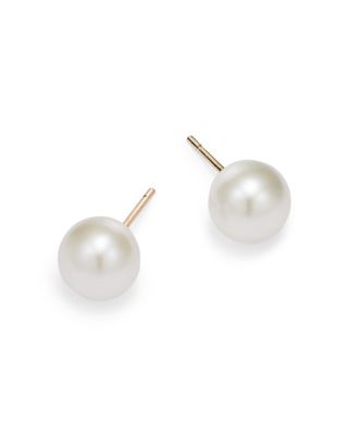 Cultured Freshwater Pearl Stud Earrings in 14K Yellow Gold 