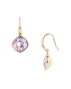 Shop Kenneth Jay Lane Violet Stone Drop Earrings In Purple/gold