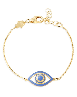 Netali Nissim Mini Eye Link Bracelet In Purple/gold