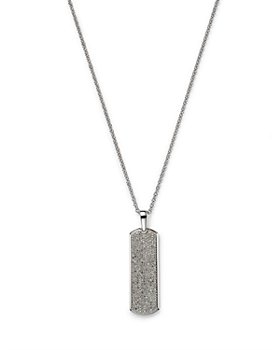 Bloomingdale's - Men's Diamond Pavé Dog Tag Pendant Necklace in 14K White Gold, 1.0 ct. t.w. - 100% Exclusive