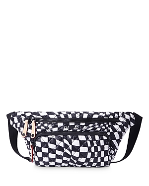 Mz Wallace Metro Quilted Nylon Sling Bag In Checkerboard/black