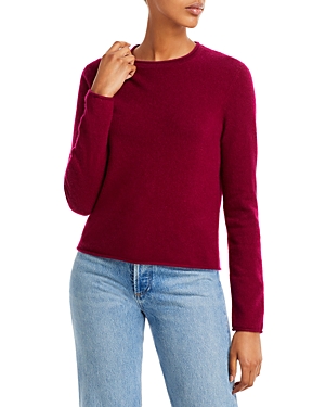 AQUA ROLLED EDGE CASHMERE SWEATER - 100% EXCLUSIVE