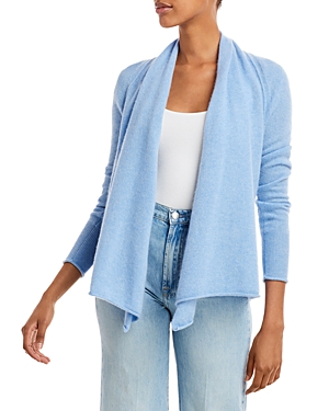 Aqua Cashmere Draped Open-front Cashmere Cardigan - 100% Exclusive In Heather Blue