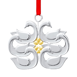 Nambe Twelve Days Of Christmas Ornament - Six Geese A Laying In Gray