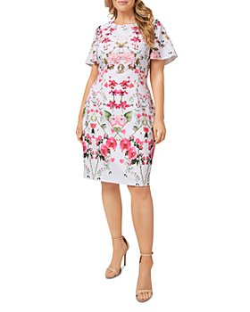 Adrianna Papell Plus - Floral Print Crepe Dress