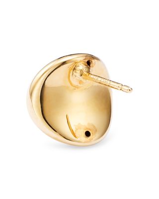 14K Yellow Gold Daped Disc Earrings 