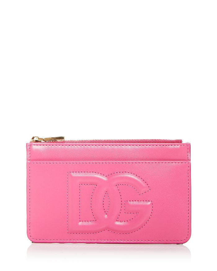 Dolce & Gabbana Embossed Leather Zip Card Case | Bloomingdale's