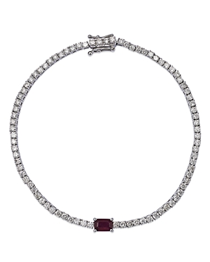 Bloomingdale's Ruby & Diamond Tennis Bracelet in 14K White Gold - 100% Exclusive