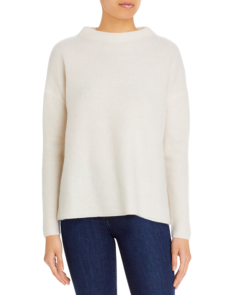 C By Bloomingdale's Cashmere Mock Neck Brushed Cashmere Sweater - Exclusive In Ivory