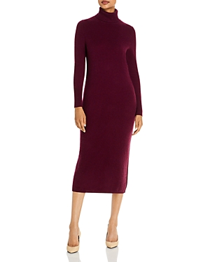 C By Bloomingdale's Cashmere C By Bloomingdale's Turtleneck Cashmere Midi Dress - 100% Exclusive In Heather Burgundy