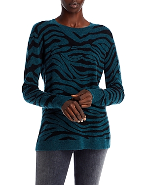 C By Bloomingdale's Cashmere C by Bloomingdale's Zebra Print Cashmere Sweater - 100% Exclusive
