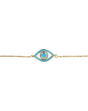 Netali Nissim Mini Eye Link Bracelet In Turquoise/gold