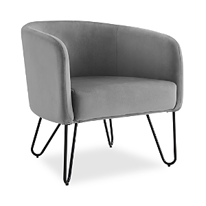 Sparrow & Wren Parkway Velvet Accent Chair In Gray